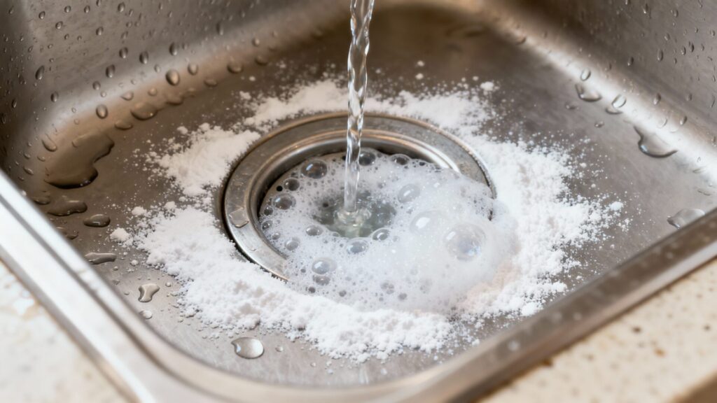 Déboucher un évier avec bicarbonate et vinaigre : la méthode efficace sans aucun texte