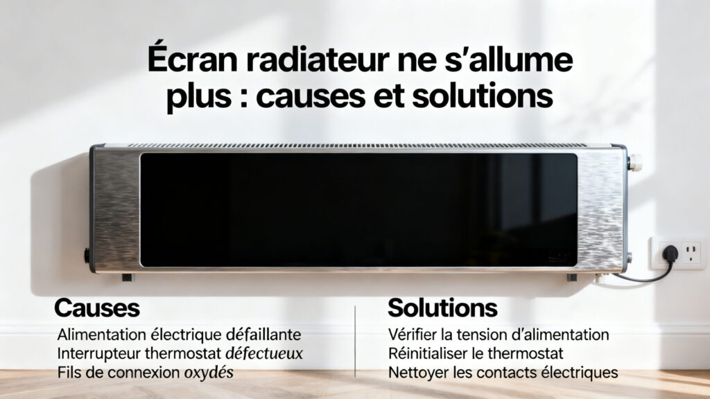 Écran radiateur ne s'allume plus : causes et solutions avec texte